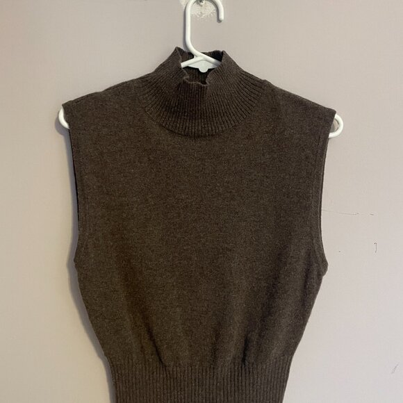 Reformation Arco Cashmere Sleeveless Turtleneck Sweater Vest XS 0 2 Hedgerow - Picture 4 of 6